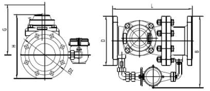 復(fù)式水表外形尺寸圖
